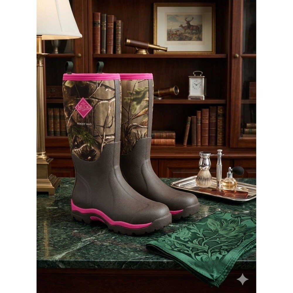 The Original Muck Boot Company Woody Max Brush Camo Brown Pink Hunting Boots